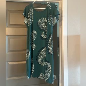 green pattern dress